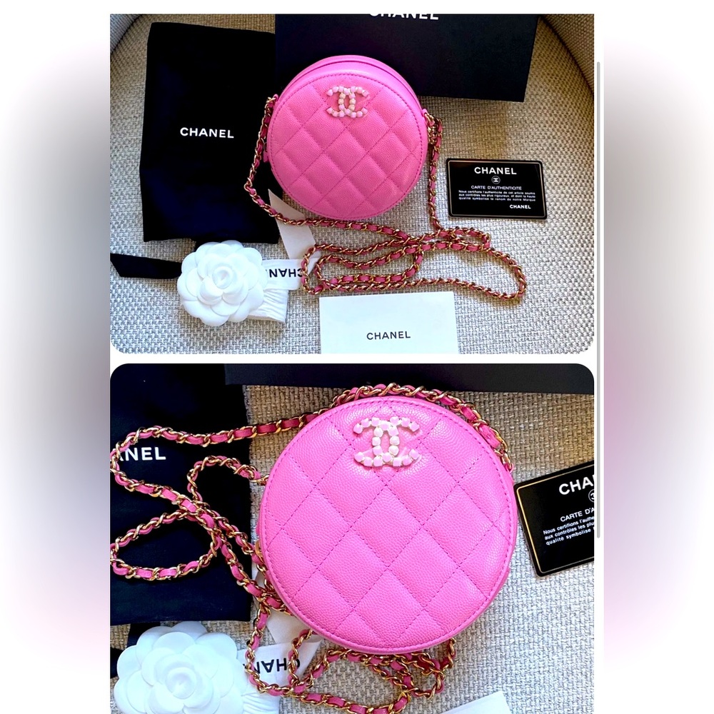 ISO......In search of this beautiful pink caviar Chanel round bag! I NEED this!!